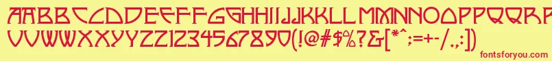 Nickleynf Font – Red Fonts on Yellow Background