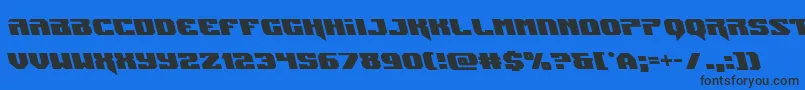 Jumpersleft-Schriftart – Schwarze Schriften auf blauem Hintergrund