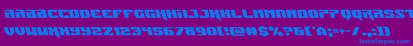 フォントJumpersleft – 紫色の背景に青い文字