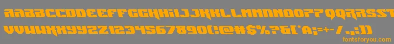 Weitere Informationen zur Jumpersleft-Schriftart Jumpersleft-Schriftart – Orangefarbene Schriften auf grauem Hintergrund