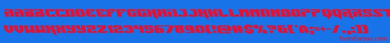 フォントJumpersleft – 赤い文字の青い背景