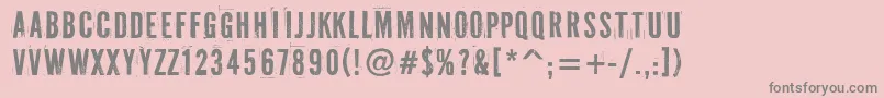 フォントPffuelproRegular – ピンクの背景に灰色の文字
