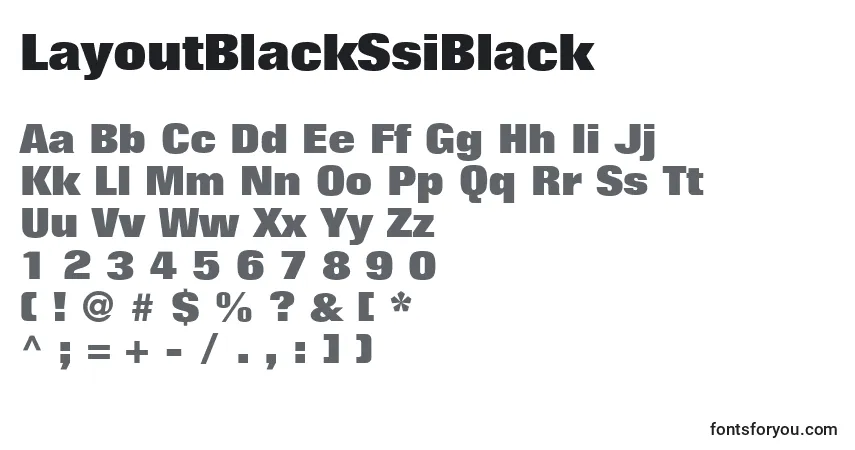 Czcionka LayoutBlackSsiBlack – alfabet, cyfry, specjalne znaki