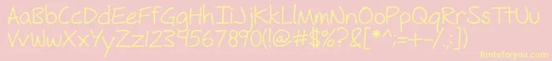 FhHyperboleRegular Font – Yellow Fonts on Pink Background