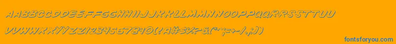 Vinotes Font – Blue Fonts on Orange Background