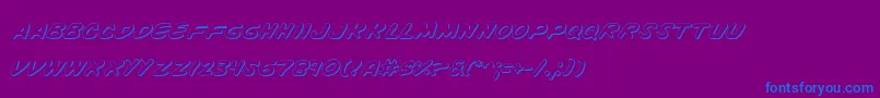 フォントVinotes – 紫色の背景に青い文字