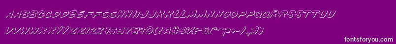 フォントVinotes – 紫の背景に緑のフォント