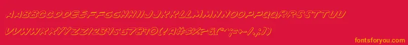 フォントVinotes – 赤い背景にオレンジの文字