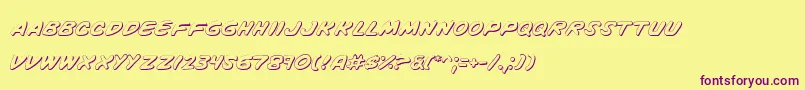 Czcionka Vinotes – fioletowe czcionki na żółtym tle