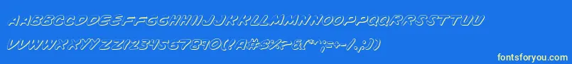 Vinotes Font – Yellow Fonts on Blue Background
