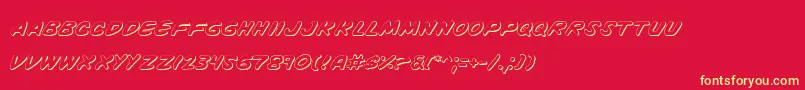 Vinotes-Schriftart – Gelbe Schriften auf rotem Hintergrund