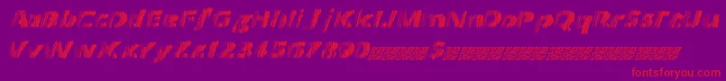 Frequency Font – Red Fonts on Purple Background