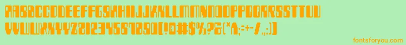 ZyborgsCondensed Font – Orange Fonts on Green Background