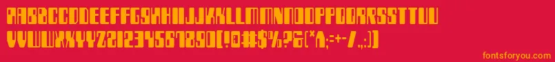 ZyborgsCondensed Font – Orange Fonts on Red Background