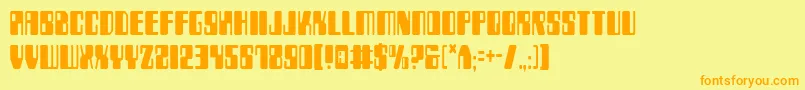 ZyborgsCondensed Font – Orange Fonts on Yellow Background