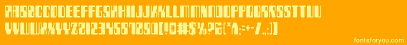 ZyborgsCondensed-Schriftart – Gelbe Schriften auf orangefarbenem Hintergrund