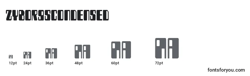 ZyborgsCondensed Font Sizes
