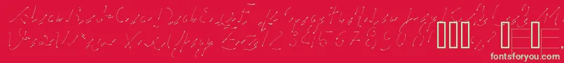 フォントHandroad – 赤い背景に緑の文字