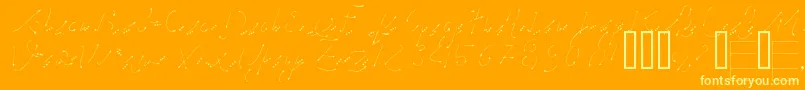 Handroad-Schriftart – Gelbe Schriften auf orangefarbenem Hintergrund