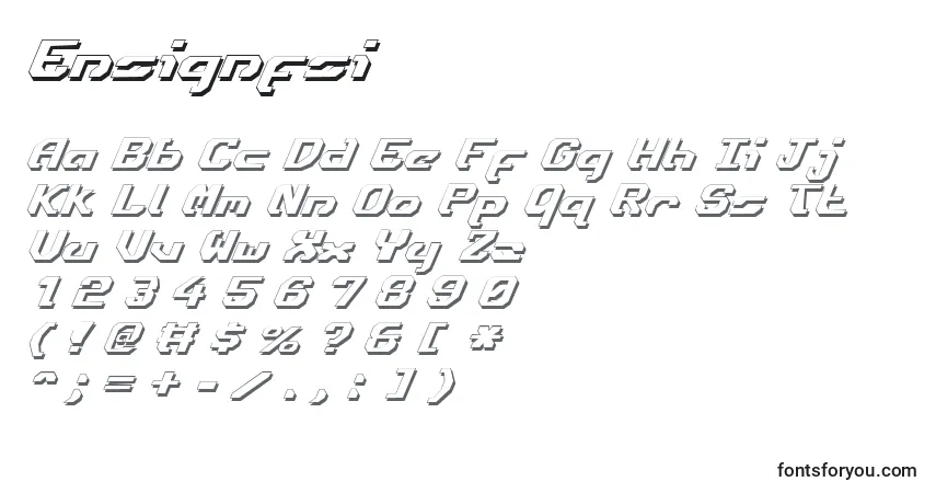 Czcionka Ensignfsi – alfabet, cyfry, specjalne znaki