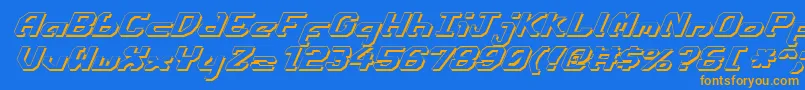 Ensignfsi Font – Orange Fonts on Blue Background