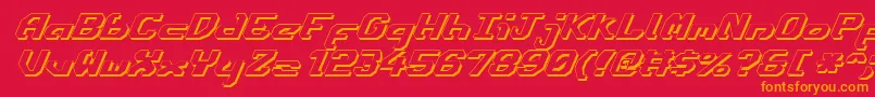 Ensignfsi Font – Orange Fonts on Red Background