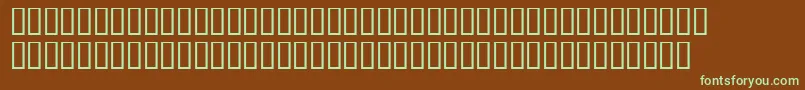 フォントWod2 – 緑色の文字が茶色の背景にあります。