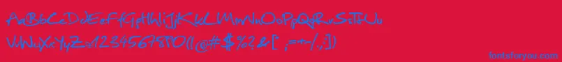 Police Christopherhand – polices bleues sur fond rouge