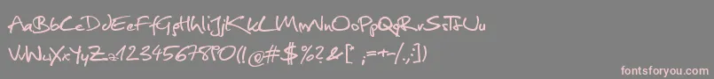 Christopherhand Font – Pink Fonts on Gray Background