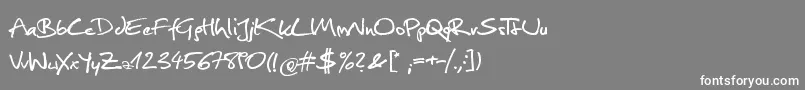 フォントChristopherhand – 灰色の背景に白い文字