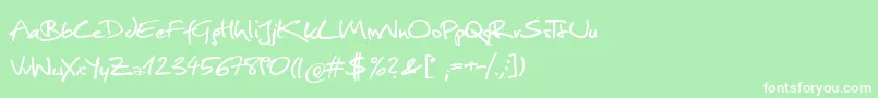 Christopherhand Font – White Fonts on Green Background