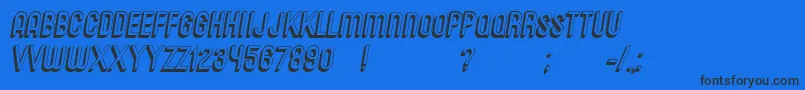 MessagesItalic Font – Black Fonts on Blue Background