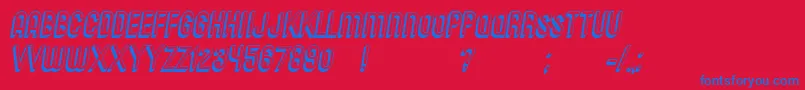 MessagesItalic Font – Blue Fonts on Red Background