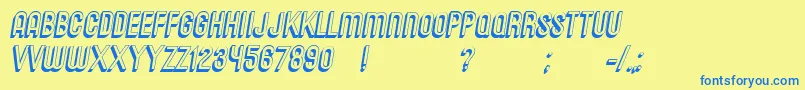 MessagesItalic Font – Blue Fonts on Yellow Background