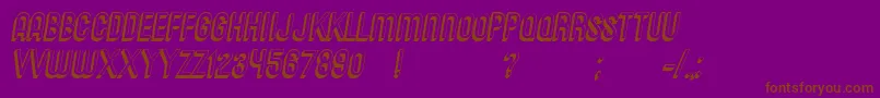 MessagesItalic-Schriftart – Braune Schriften auf violettem Hintergrund