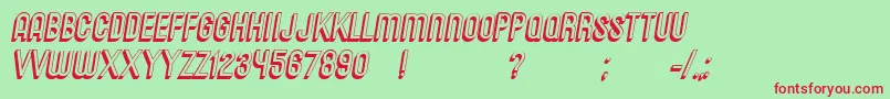 MessagesItalic Font – Red Fonts on Green Background