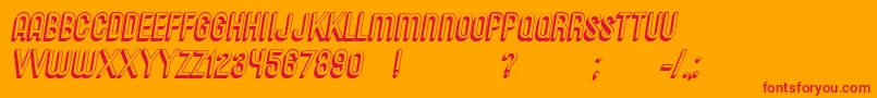 MessagesItalic-Schriftart – Rote Schriften auf orangefarbenem Hintergrund