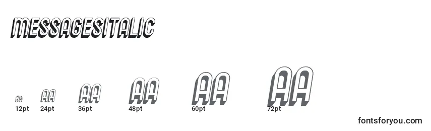 MessagesItalic Font Sizes