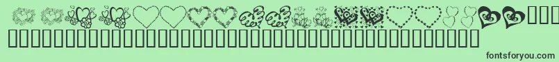 KrAllAboutTheHeart Font – Black Fonts on Green Background