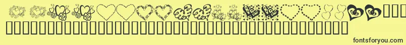 KrAllAboutTheHeart Font – Black Fonts on Yellow Background