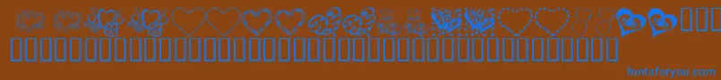 KrAllAboutTheHeart Font – Blue Fonts on Brown Background