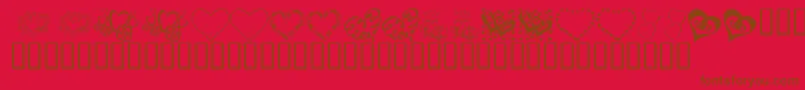 KrAllAboutTheHeart Font – Brown Fonts on Red Background