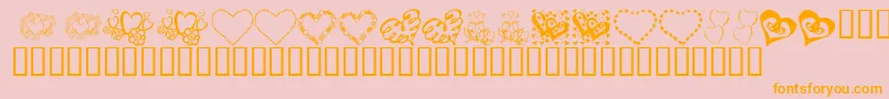 KrAllAboutTheHeart-Schriftart – Orangefarbene Schriften auf rosa Hintergrund