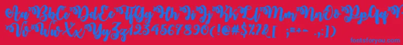 フォントMidnightInOctoberOtf – 赤い背景に青い文字