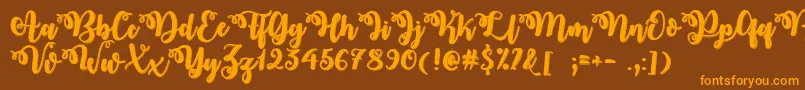 MidnightInOctoberOtf Font – Orange Fonts on Brown Background