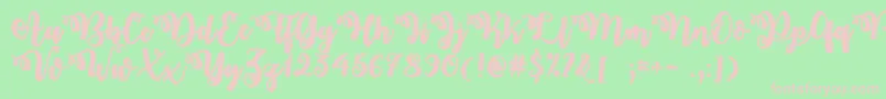 MidnightInOctoberOtf Font – Pink Fonts on Green Background