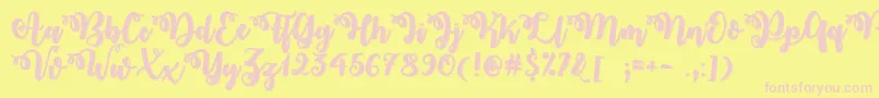 MidnightInOctoberOtf Font – Pink Fonts on Yellow Background