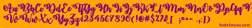 MidnightInOctoberOtf Font – Purple Fonts on Orange Background