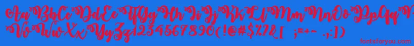 MidnightInOctoberOtf Font – Red Fonts on Blue Background