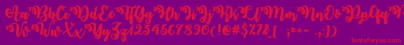 MidnightInOctoberOtf Font – Red Fonts on Purple Background